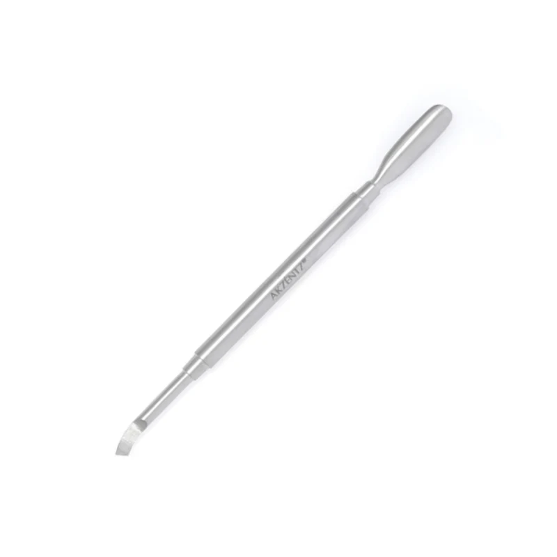 Metal Cuticle Pusher - Curved Angle Spoon Head