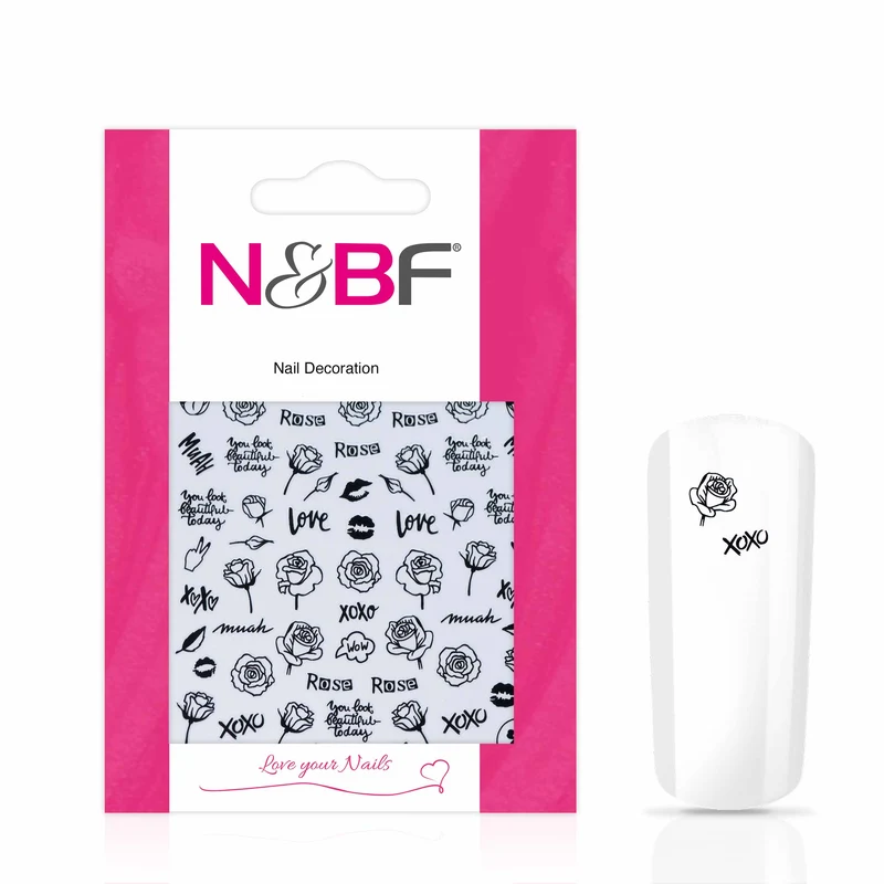 Nagelsticker Rose Black