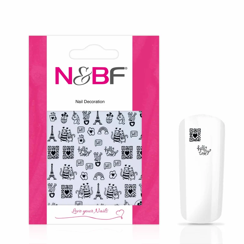 Nagelsticker Paris in Love black