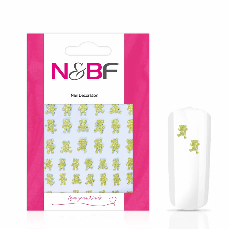 Nagelsticker Glitter Golden Bears
