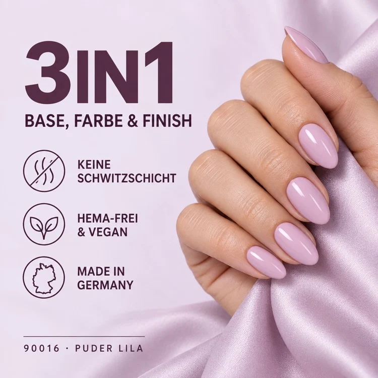 Hema Free 3in1 UV Gellack - 90016 - puder lila