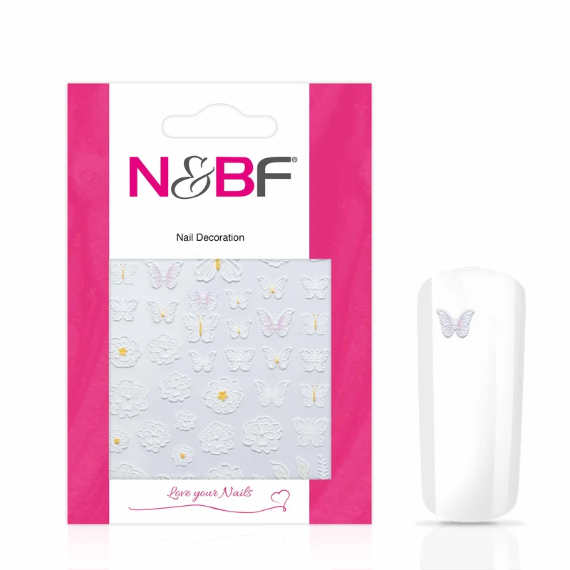 Nagelsticker Butterfly white
