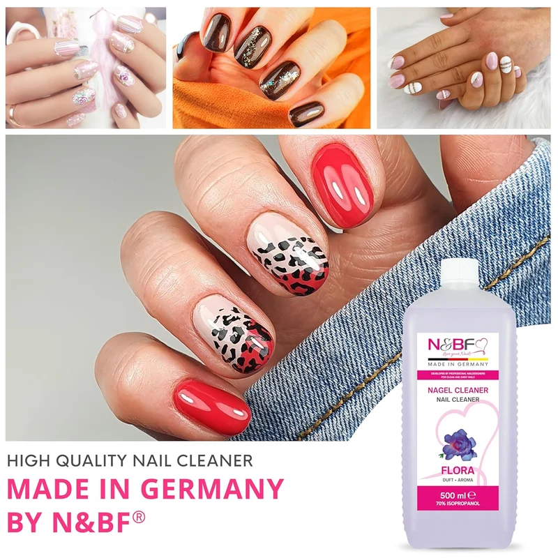 Nagel Cleaner Flora Duft 500ml + Zellettenrolle 1000 Stück & Dispenser Rosa