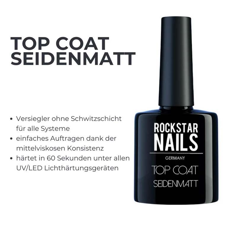 Seidenmatt Top Coat – matter Versiegler für Gel & Gellack