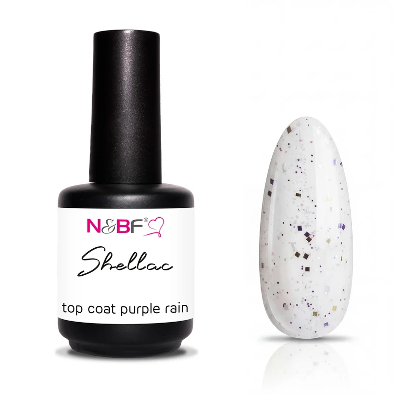 N&BF Shellac Top Coat Purple Rain 12ml