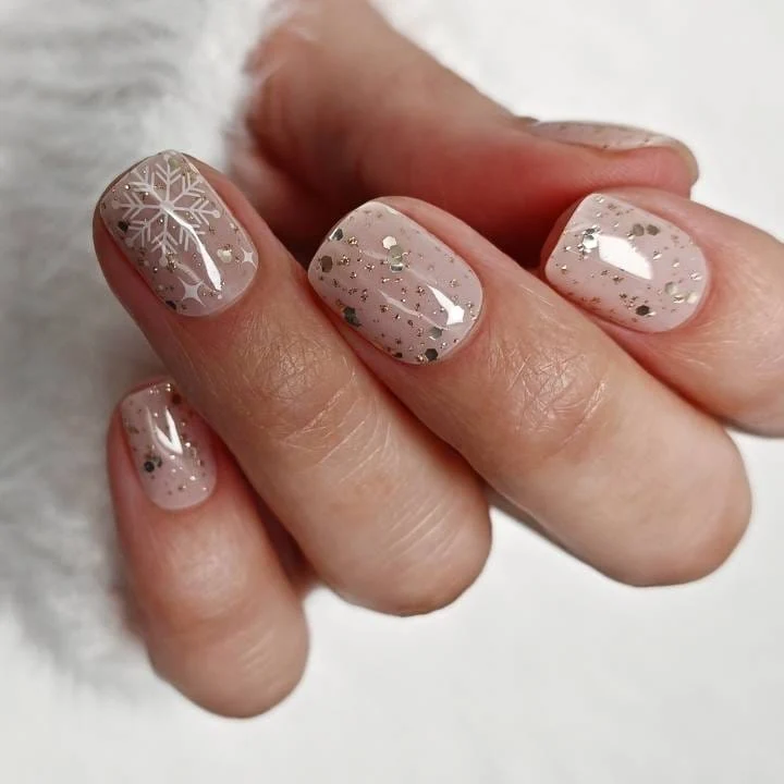 Iced Champagne Glitter UV-Nagelfolie