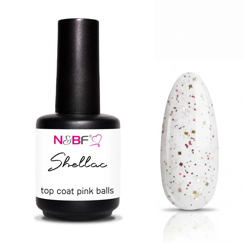 N&BF Shellac Top Coat Pink Balls 12ml