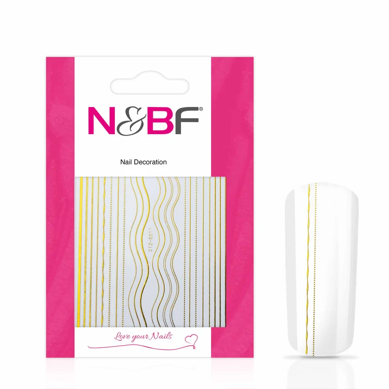 Nagelsticker Stripes Chain Gold