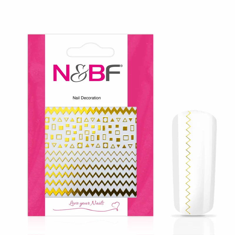 Nagelsticker Zick Zack Lines Gold