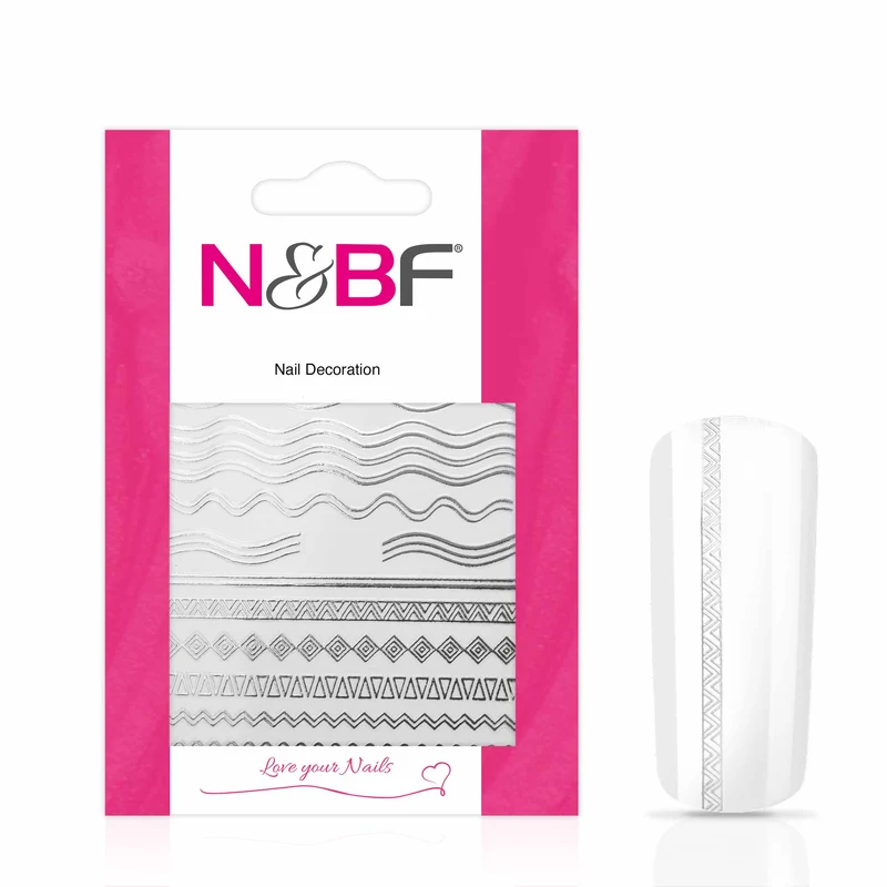 Nagelsticker Waves Silver