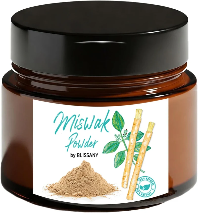 BLISSANY Miswak Pulver 50g – 100% Natürliche Zahnreinigung aus der Miswak-Wurzel