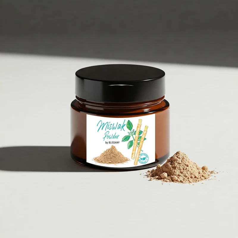 BLISSANY Miswak Pulver 50g – 100% Natürliche Zahnreinigung aus der Miswak-Wurzel