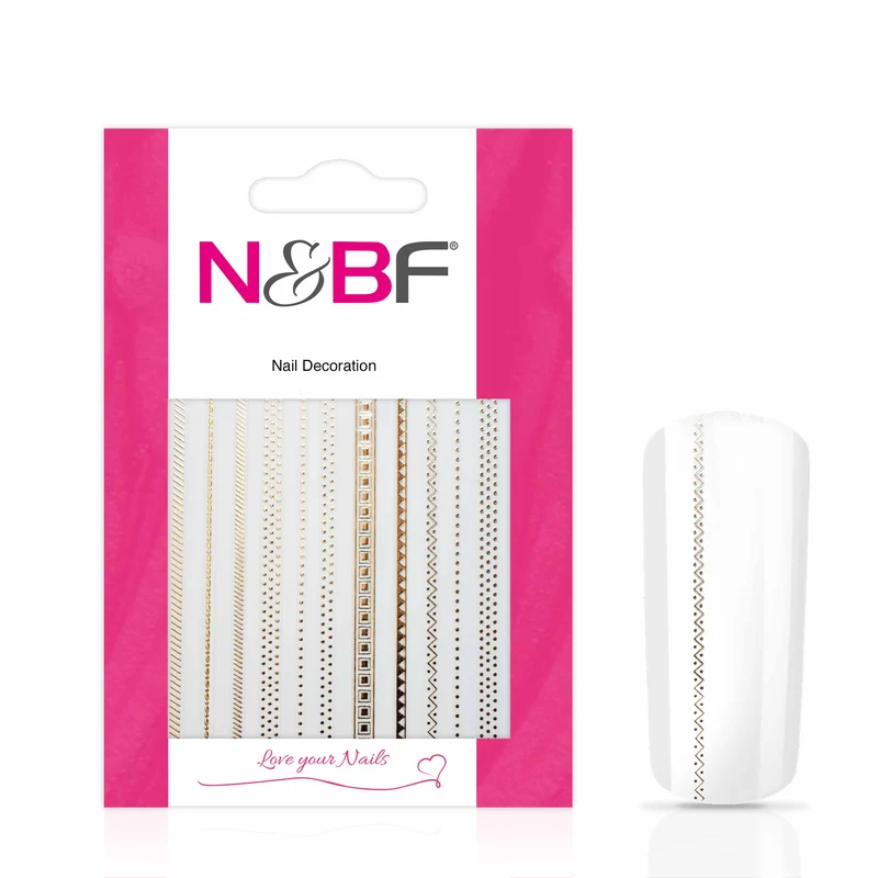 Nagelsticker Stripes Chain Rotgold