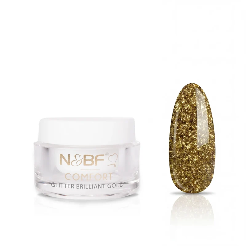 N&BF Comfort Glitter Farbgel Brilliant Gold 5ml