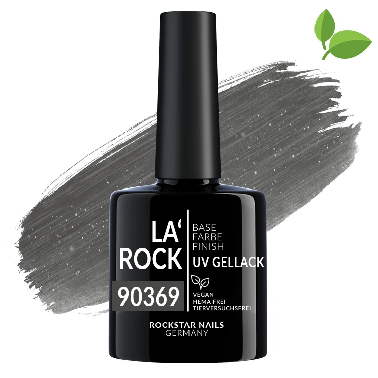 3in1 UV Nagellack - Hema frei - 90369 - multi glitter dunkles silber – Grau