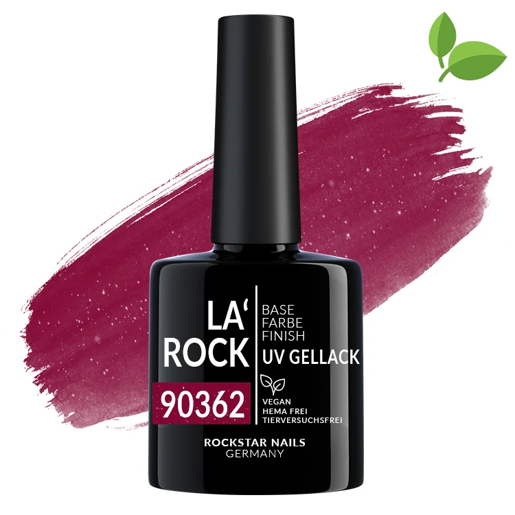 3in1 UV Nagellack - Hema frei - 90362 - glitter bordeaux – Rot