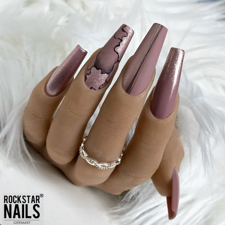 3in1 UV Nagellack - Hema frei - 90276 - glimmer rose gold – Braun
