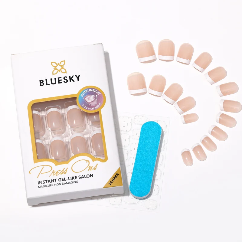 BLUESKY Press On Nails White French