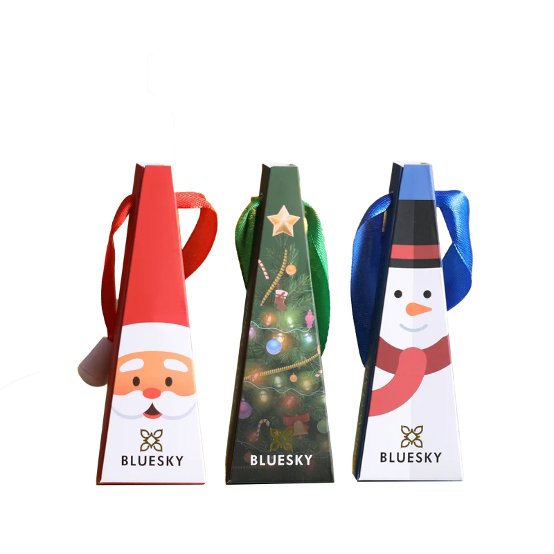 BLUESKY Weihnachtsbaum Schmuck 3er Set (Rot & Gold / Nude & Grün)