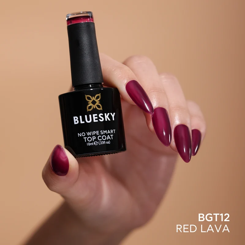 BLUESKY No Wipe Top Coat BGT12 Red Lava 10ml