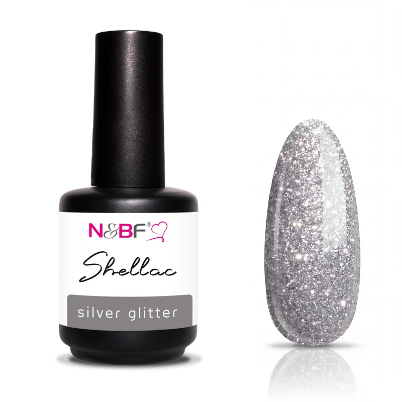 N&BF Shellac Silver Glitter 12ml