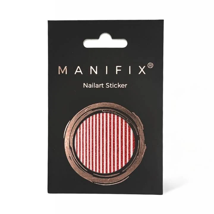 Red Stripes Nailart Sticker
