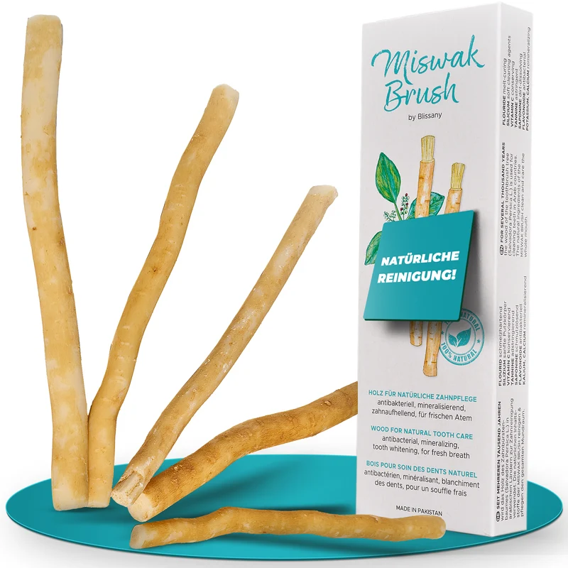 BLISSANY Miswak 3er Pack (15 Stück) – Natürlich weiße Zähne und ein frischer Atem