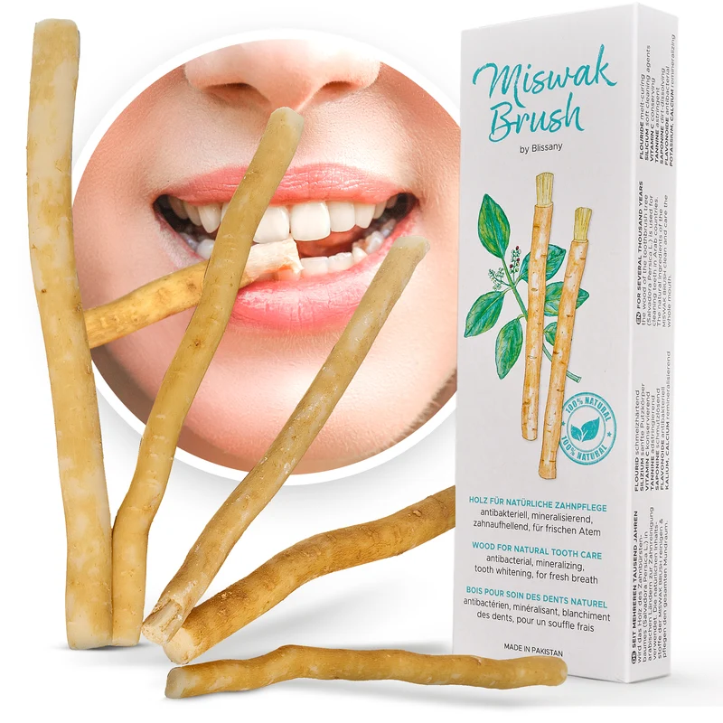 BLISSANY Miswak 1er Pack (5 Stück) – Natürlich weiße Zähne und ein frischer Atem