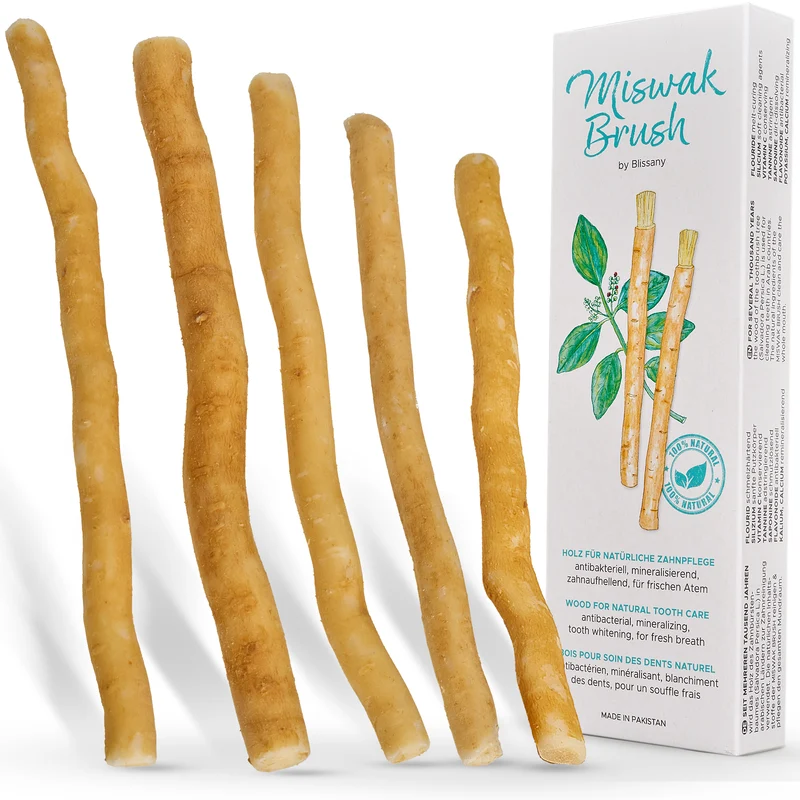 BLISSANY Miswak 1er Pack (5 Stück) – Natürlich weiße Zähne und ein frischer Atem