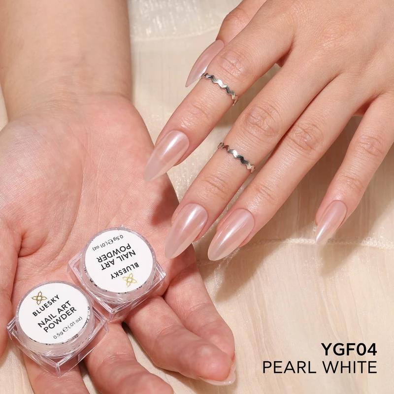 BLUESKY Nail Art Powder YGF04 Pearl White 0,5gr