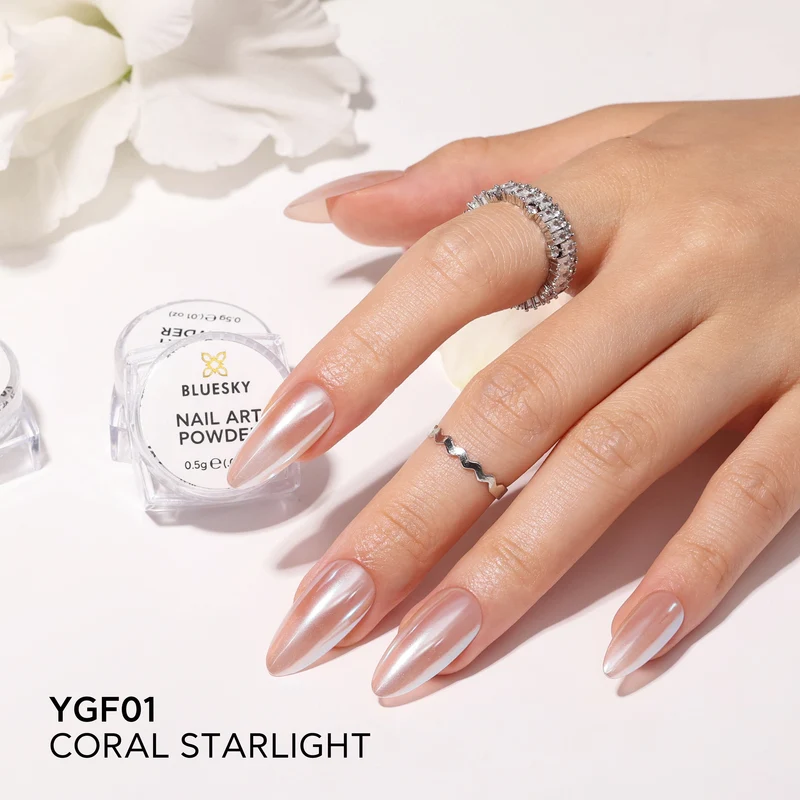 BLUESKY Nail Art Powder YGF01 Coral Starlight 0,5gr