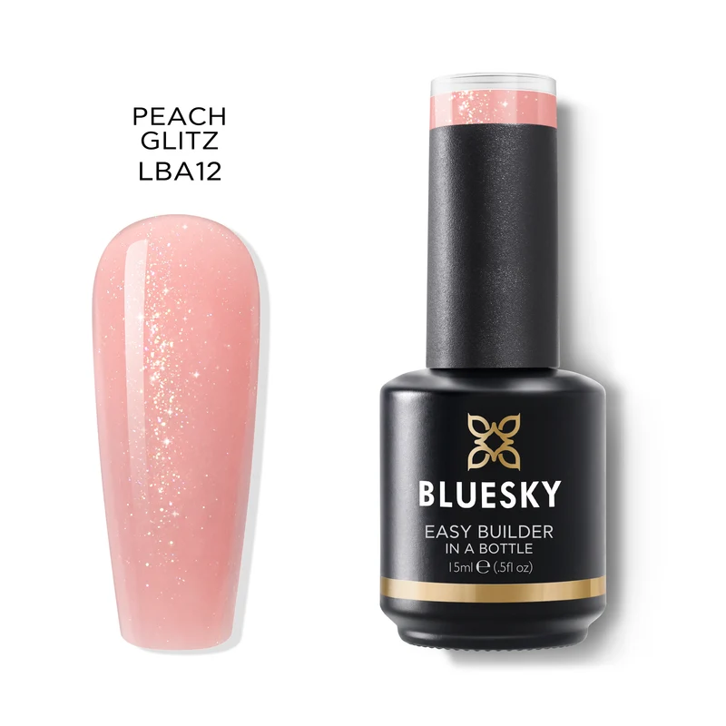 BLUESKY Fast & Easy Builder Gel LBA12 Peach Glitz 15ml