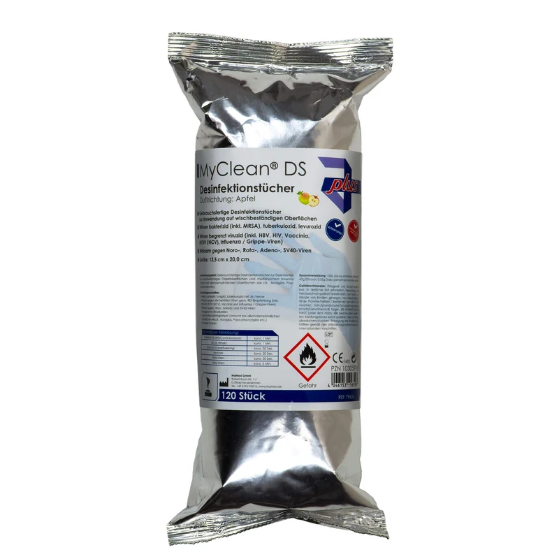 MyClean® DS Desinfektionstücher (Apfel) 120 Stück