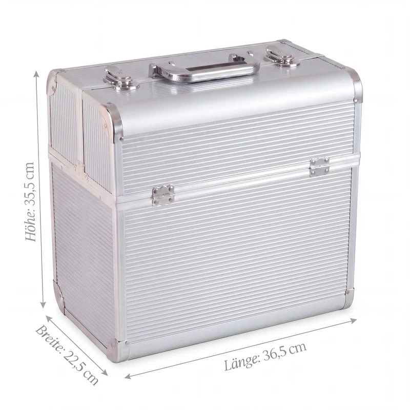 Kosmetikkoffer Aluminium Silver Design rund