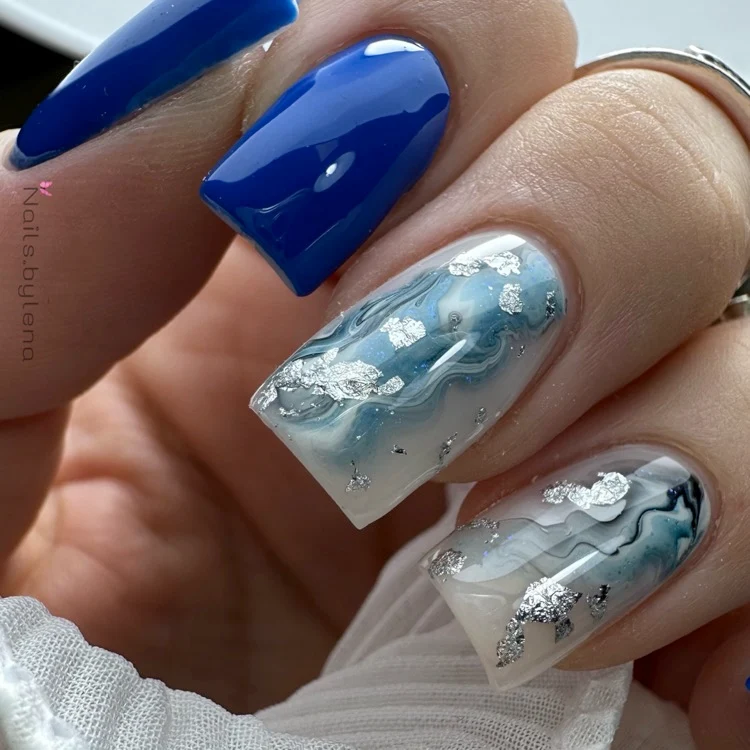 3in1 UV Nagellack - Hema frei - 90342 - glimmer meeres blau