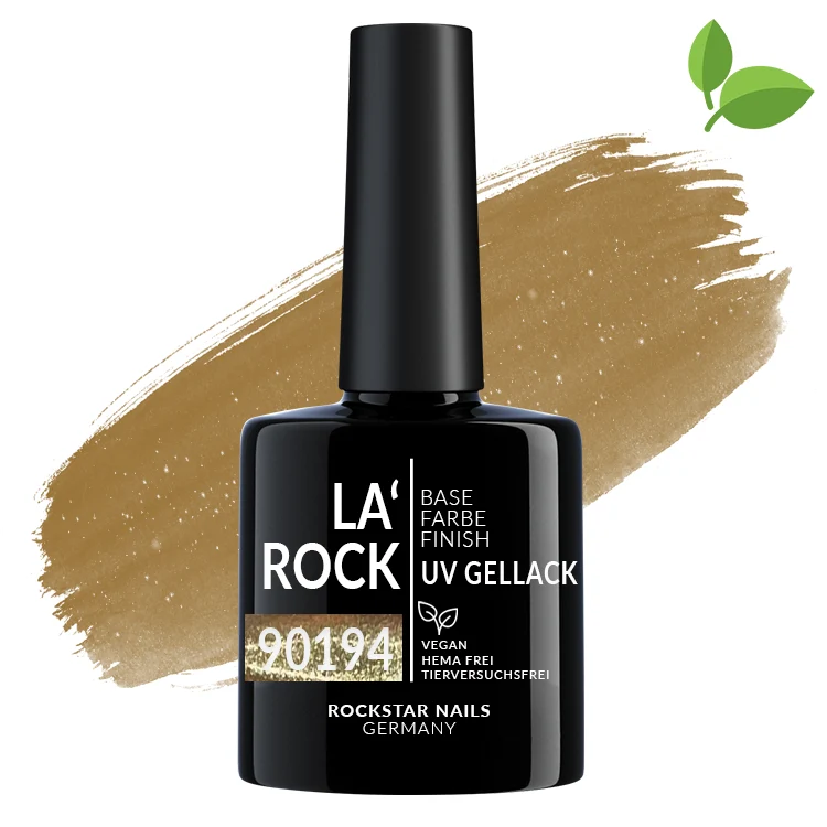 3in1 UV Nagellack - Hema frei - 90194 - mittleres secco gold – Braun