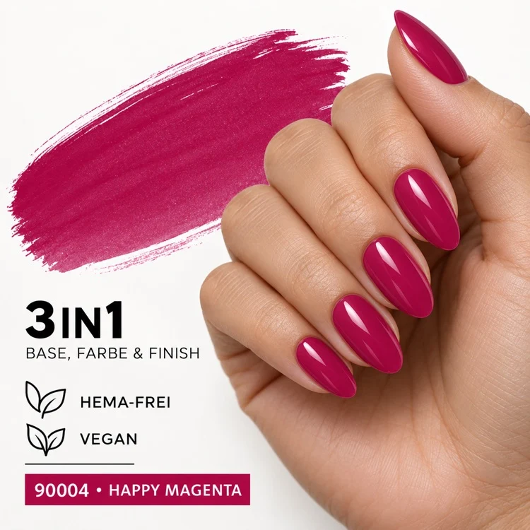 3in1 UV Gellack 90004 – Happy Magenta – HEMA-frei
