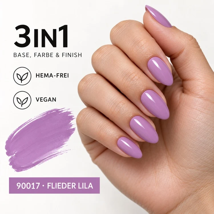 3in1 UV Gellack 90017 – Flieder Lila – HEMA-frei