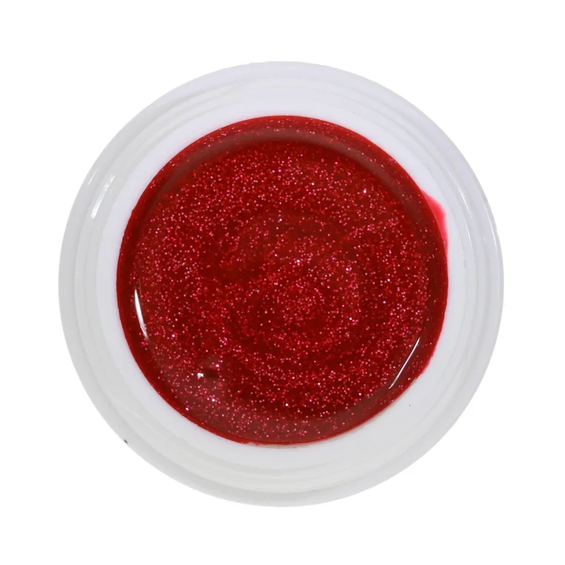 Gelaxy Shellac #0166 Premium-GLITTER Himbeerrot mit Silber 15 ml