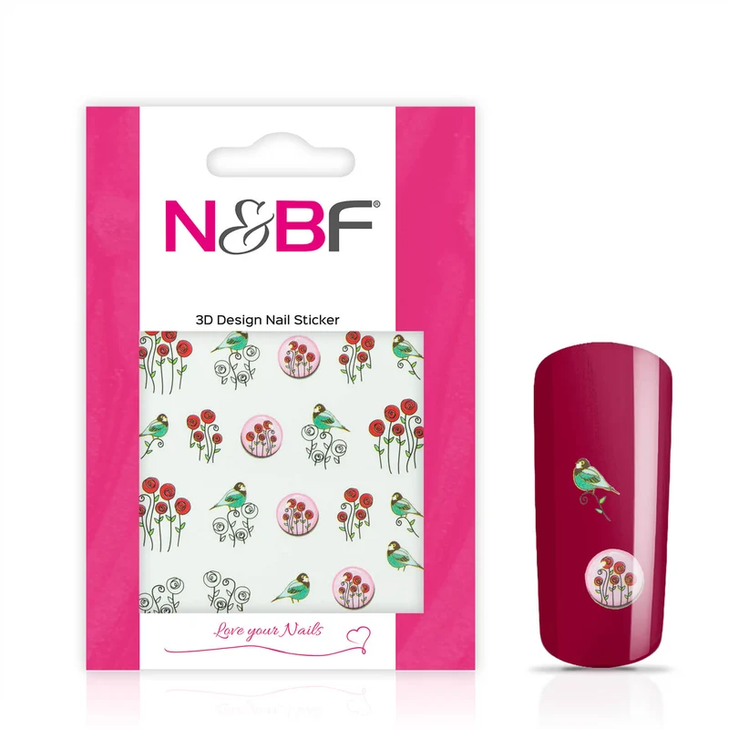 Nail Tattoos Birds and Flowers