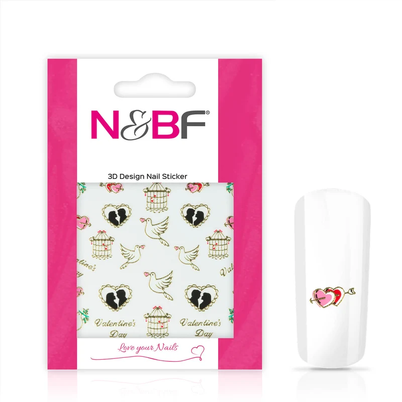 Nagelsticker Valentines Day Gold
