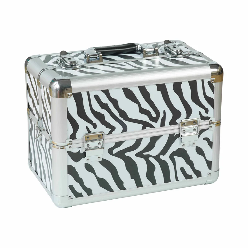 Kosmetikkoffer kompakt Zebra Design rund