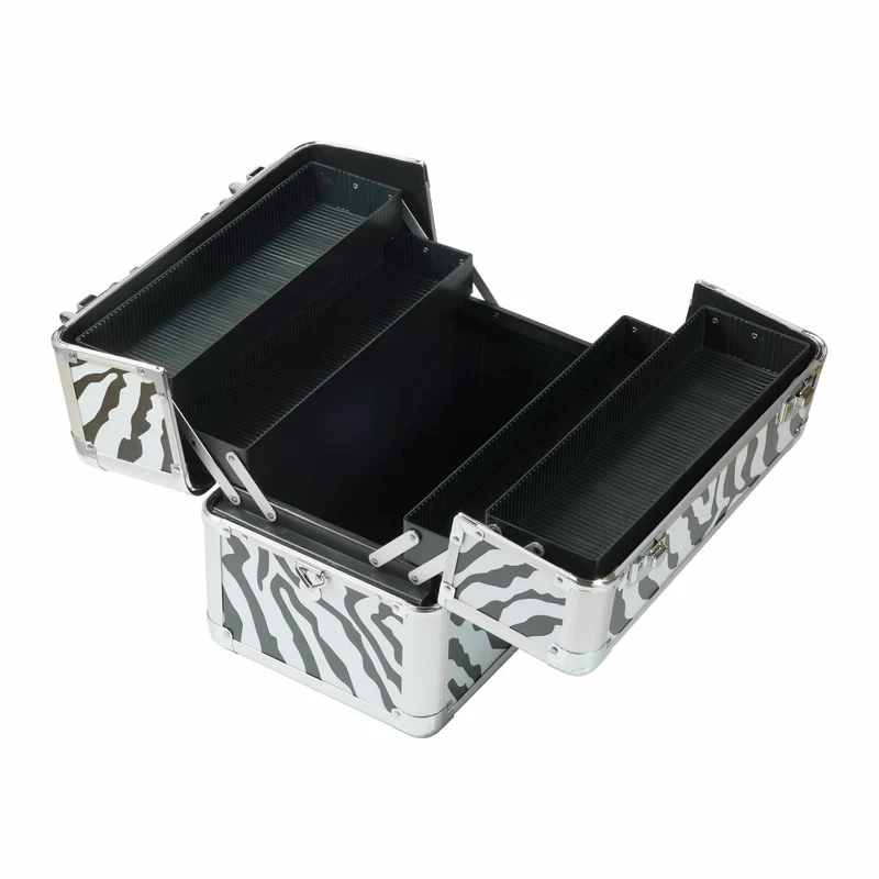 Kosmetikkoffer kompakt Zebra Design rund