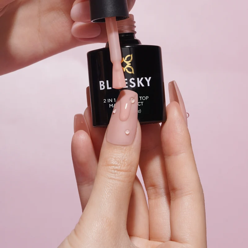 BLUESKY No Wipe Matte Top Coat LPT02 Blush Pink Petal 10ml