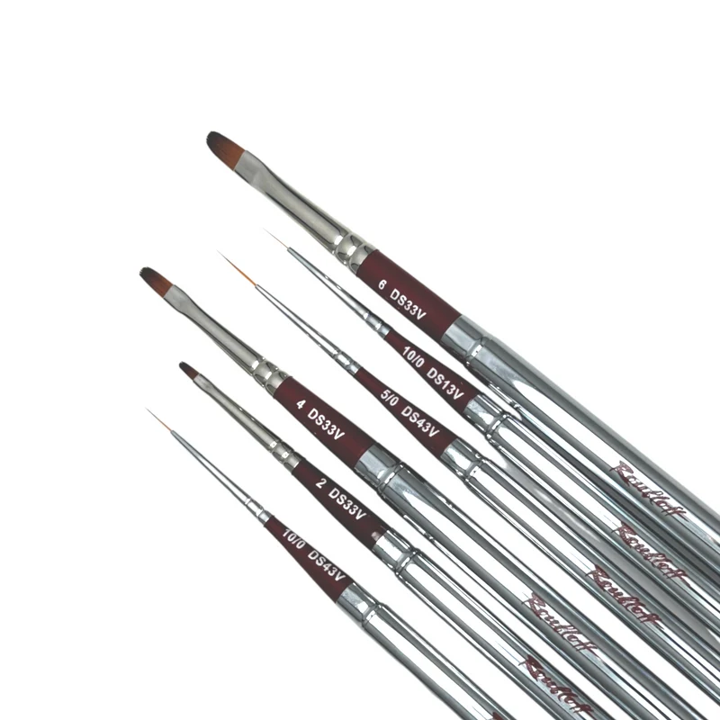 Roubloff nail design brush set #3 - 6 pcs travel brushes