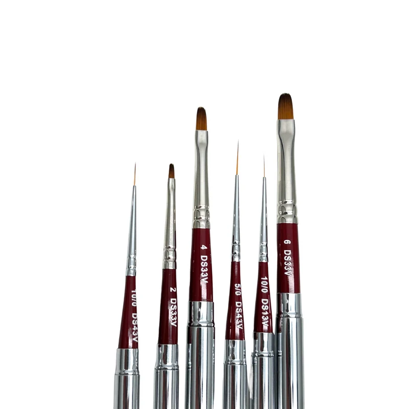 Roubloff nail design brush set #3 - 6 pcs travel brushes