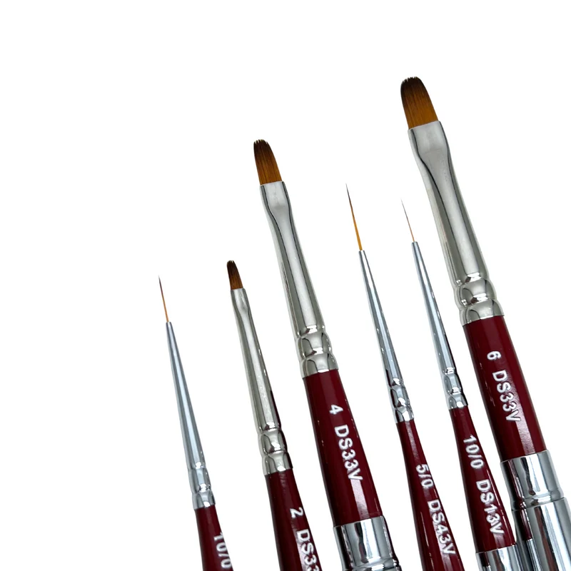 Roubloff nail design brush set #3 - 6 pcs travel brushes