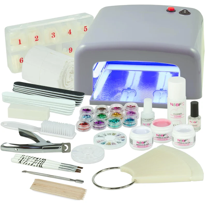UV Gel Nagelstudio Starter Set Silber