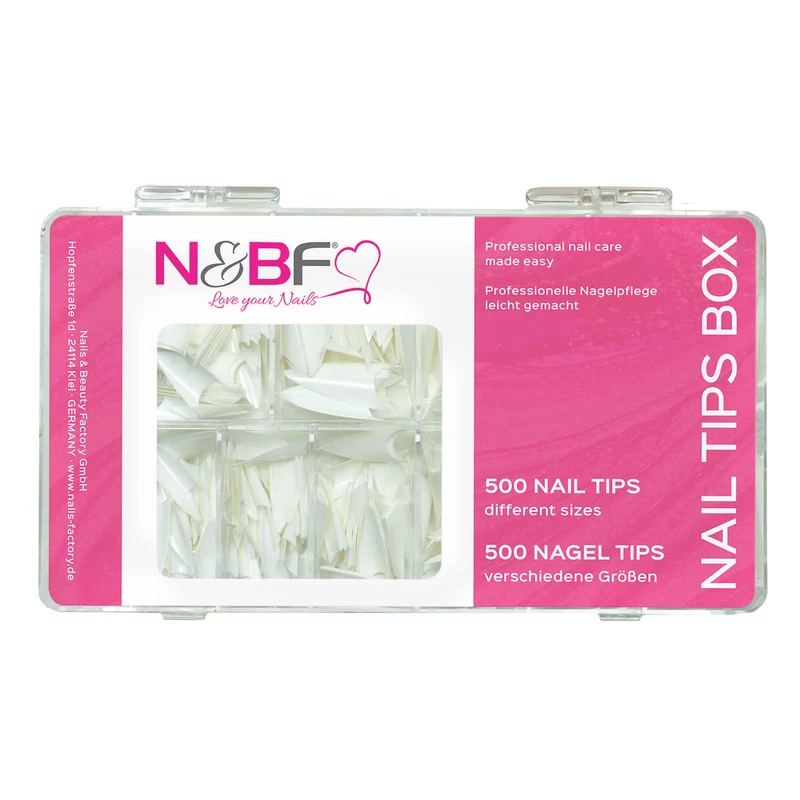 Stiletto Nagel Tips weiß Sortierbox 500 Stück