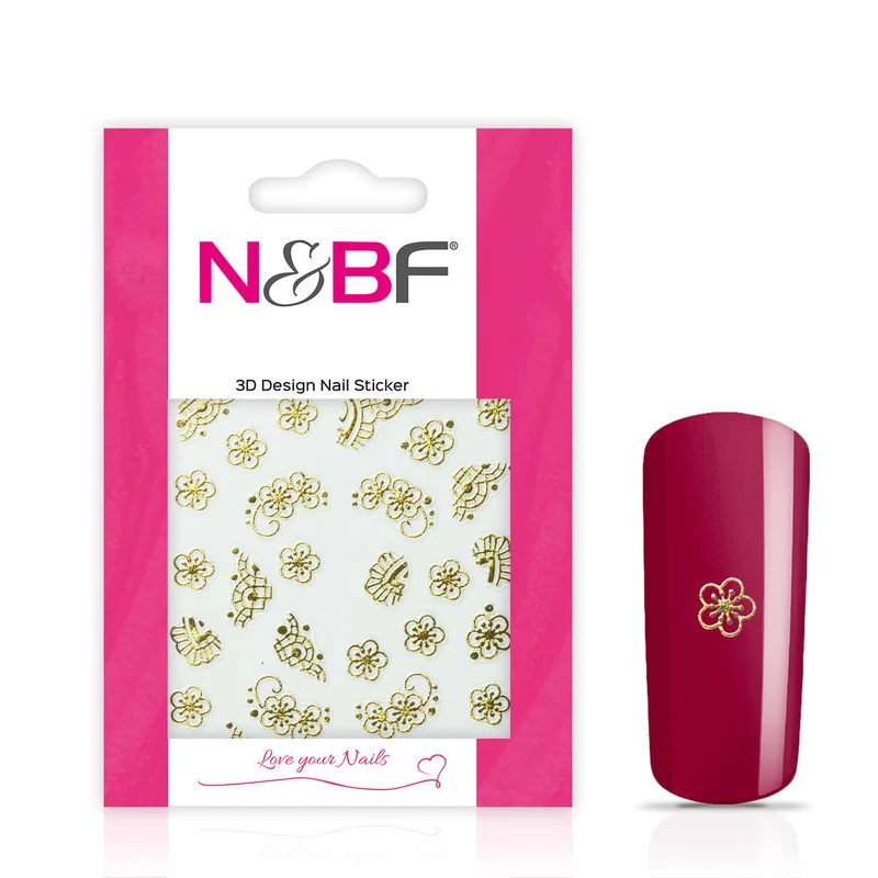 Nagelsticker Golden Flower Ornament